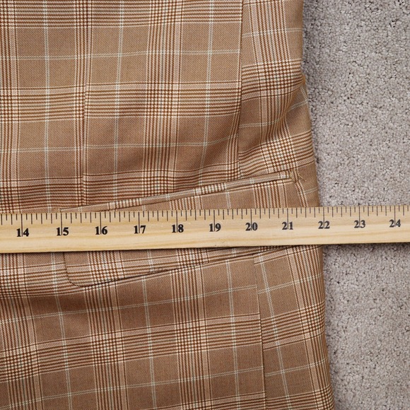 Vinci Philosophy Blazer Men 46L Rust Plaid Sport‎ Coat 2 Button - Picture 9 of 13